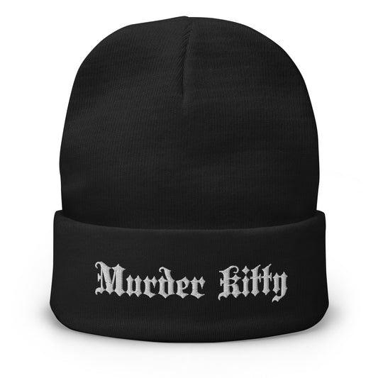 Murder Kitty Embroidered Beanie